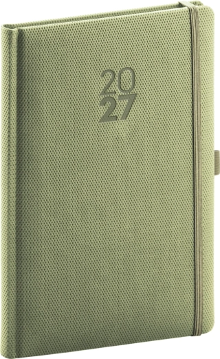 Notique nädalanädalane märkmik Diamante 2027 oliiviroheline 15 × 21 cm