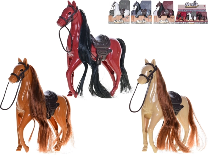 Plastist hobusefiguur 12 cm sadula ja kammitava lakaga