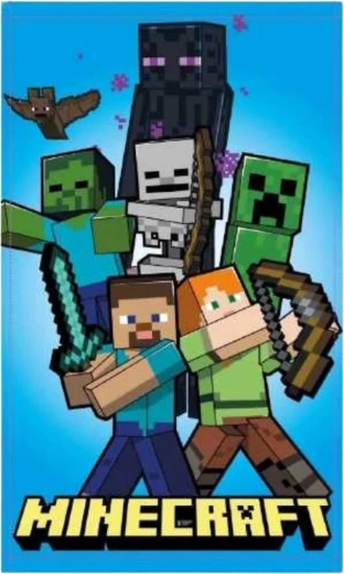 Minecrafti laste käterätik 30 × 50 cm Steve’i, Alexi, Creeperi ja Endermaniga