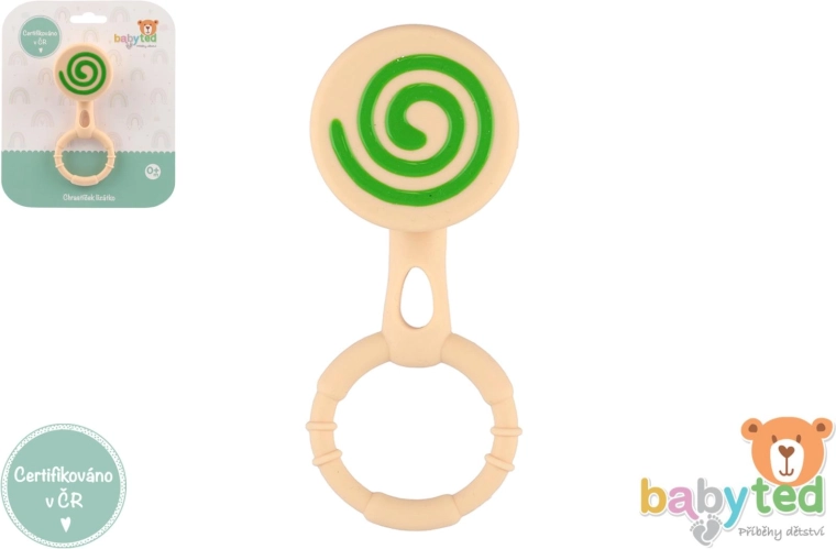 Silicone rattle and teether lollipop for babies 0m+