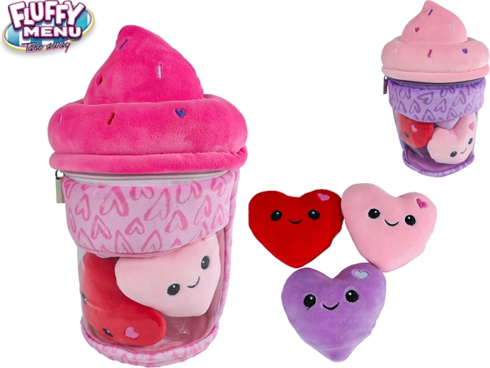 Fluffy Menu plüüsjäätis kolme südamekesega 25 cm
