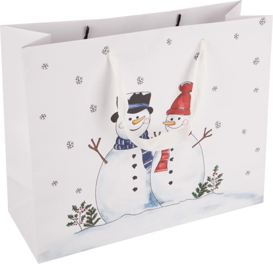 Kingituseks mõeldud paberkott lumememm 32 × 12 × 26 cm