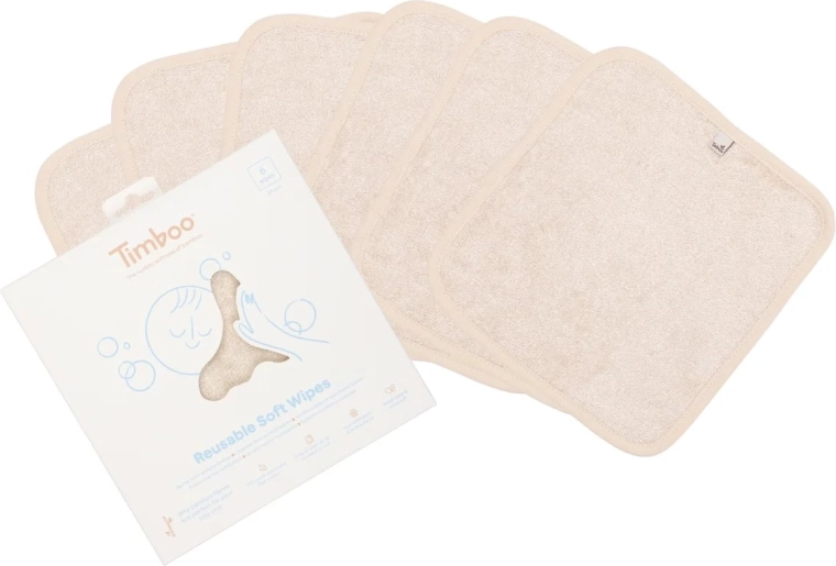 Timboo korduvkasutatavad pehmed salvrätikud frosted almond (6 tk)