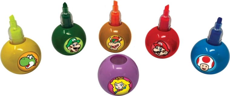 Tekstimarkerid Super Mario – 6 värvi komplekt