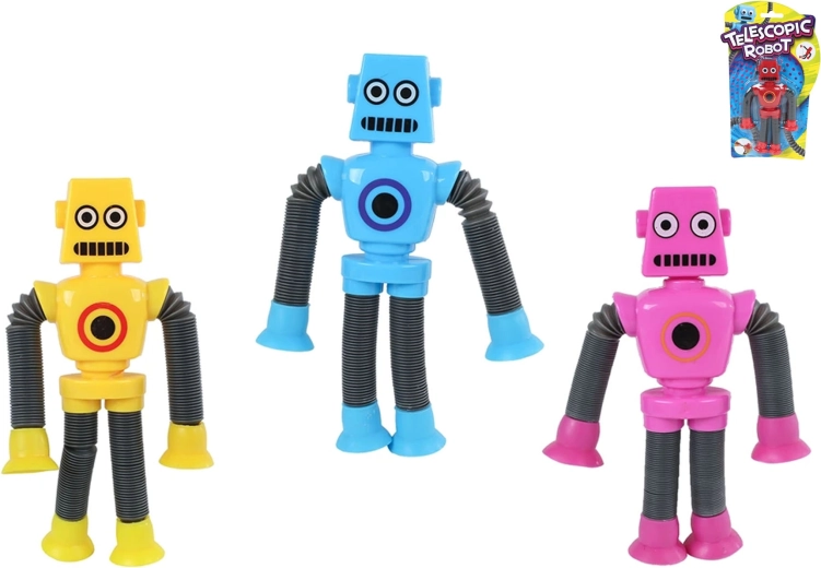 Venitatav iminappade ja vilkuvate LED-tuledega robot lastele