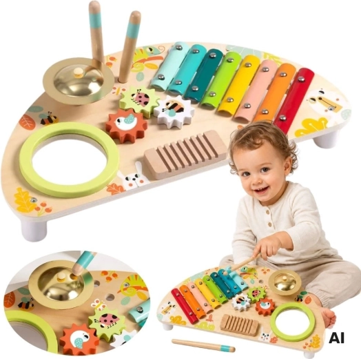 Tooky Toy multifunctional wooden music center for children