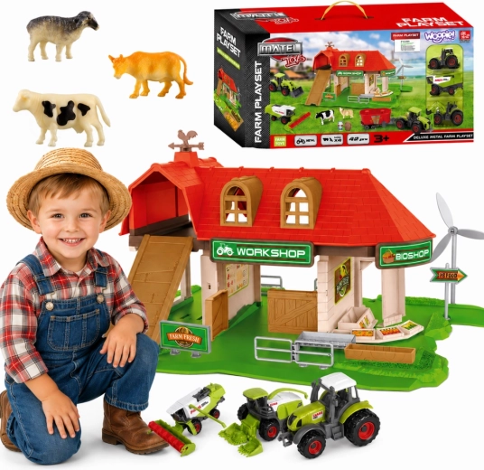 Woopie farm with stable, tractors and figures – 42 pieces