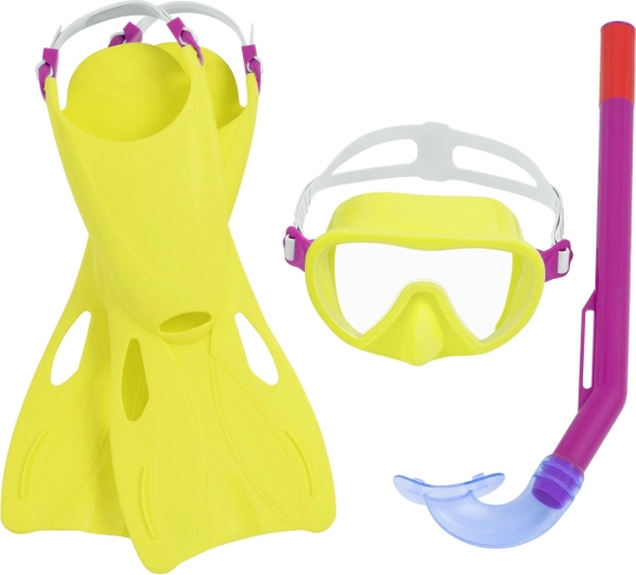 Laste snorgeldamiskomplekt BESTWAY – mask, snorkel ja lestad (suurus 24–27)