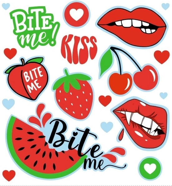 Iron-on Patches Bite Me – decorative clothing stickers