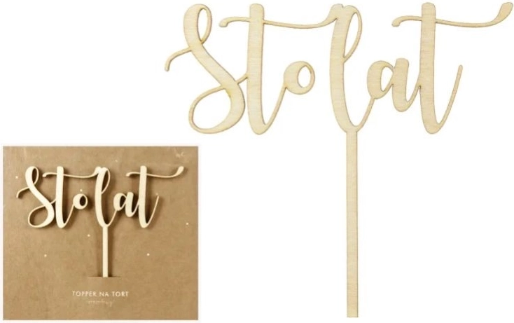 Puidust torditopper „Sto lat“ 14 cm