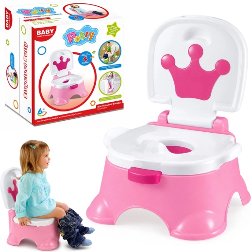 Interactive Kids Potty 5-in-1 Pink with Crown and Melodies