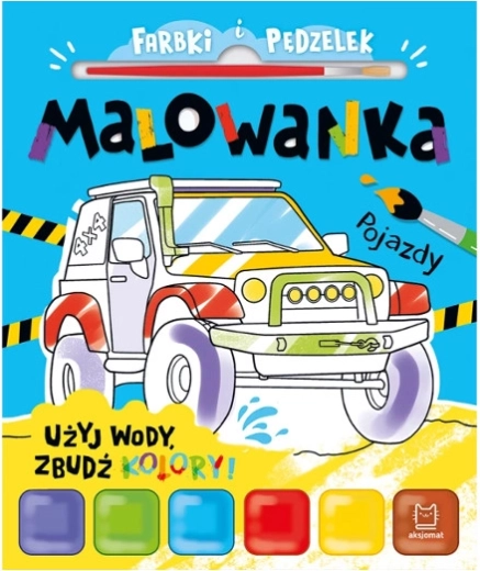 Water Painting Book with Paints and Brush – Vehicles