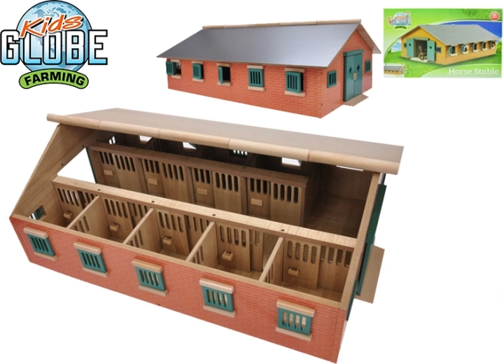 Kids Globe puidust hobusetall 1:32