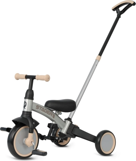 Qplay Stager 3-in-1 kids tricycle and balance bike, silver