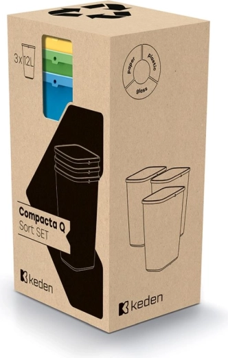 Sorteerimiskastid Compacta Q Sort komplekt 3×12 l
