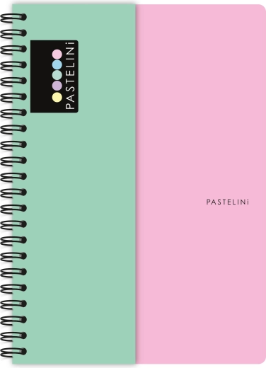 Spiraalplokk A4 PASTELINI roosa-roheline
