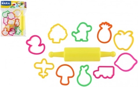 NARA plastiliinivormid plastmassist taignarulliga – 11 tk