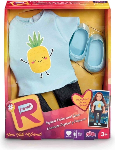 Doll Outfit: Tropical T-Shirt and Jeans