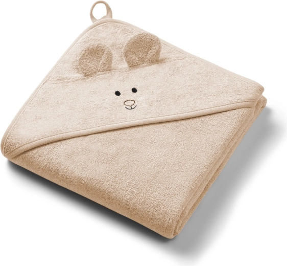 Babyono bambusest kapuutsiga rätik super soft tume beež 100 × 100 cm