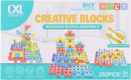 Plastikust kruvitav ehituskomplekt, 202 detaili