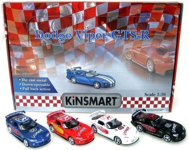 Dodge Viper auto mudel 1:36 pull-back ajamiga