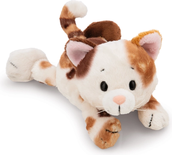 Nici plush tricolor cat lying down 20 cm Green