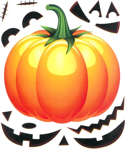Halloweeni aknakleebised kõrvitsatega – 15-osaline komplekt