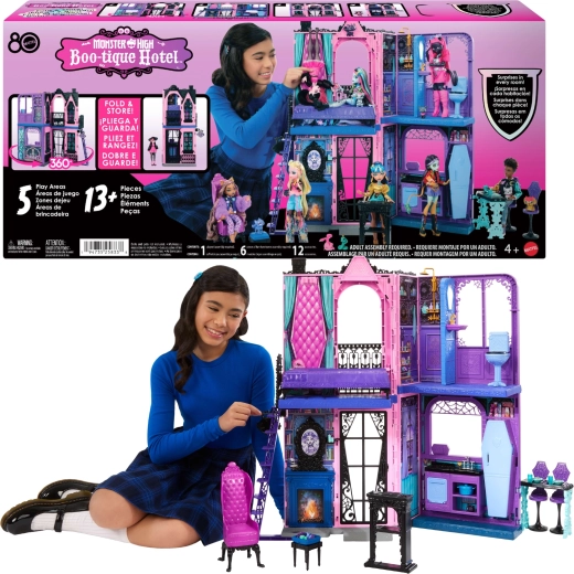 Monster High Boo-tique Hotel – õudne kokkupandav hotellimaja mööbli ja tarvikutega