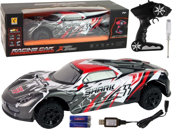 RC sportauto 1:8 hall ja valge SHARK