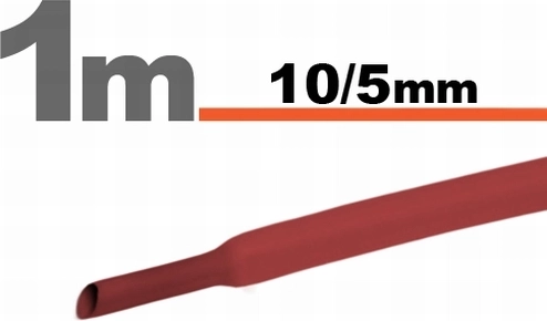 Punane termokahanev toru 10/5 mm