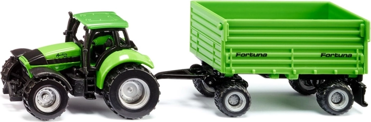 Siku tractor DEUTZ-FAHR with twin-axle Fortuna trailer