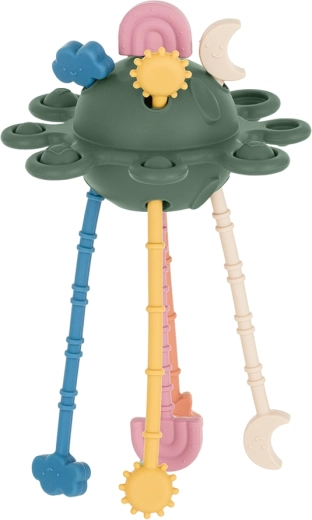 Petite&Mars silicone sensory toy Crazy planet misty green 10m+
