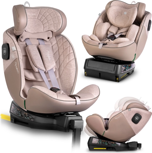 Nukido Aero Line laste turvatool, beež, i-Size 40–150 cm, ISOFIXi ja pöörleva alusega