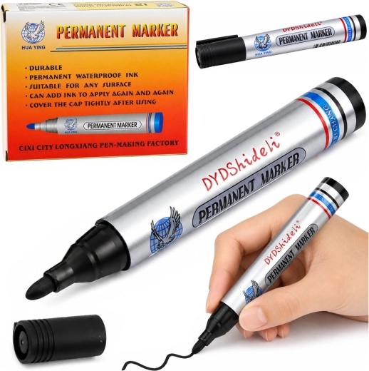 Püsiv veekindel marker must, kaldlõike otsaga 13,5 cm – 1 tk