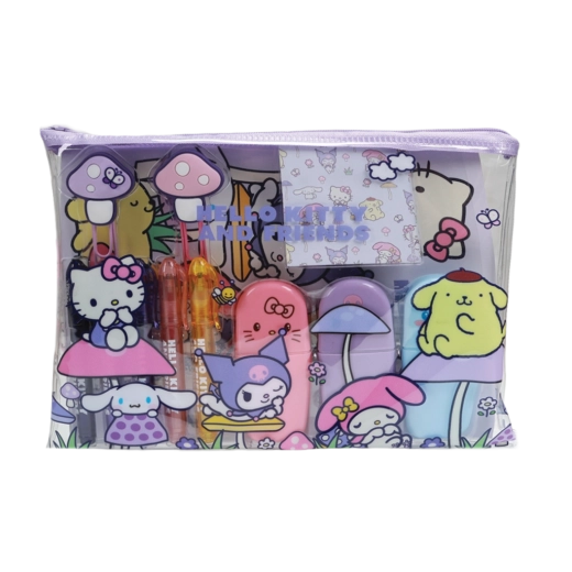 Hello Kitty ja sõbrad suur koolikomplekt Mushroomi motiiviga
