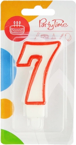 Sünnipäevaküünal number 7 punane