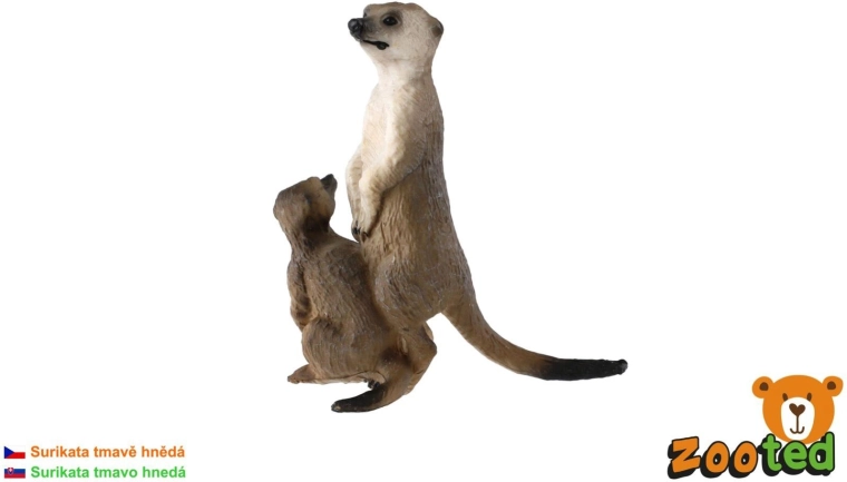 Meerkati figuur poegaga 8 cm, tumepruun