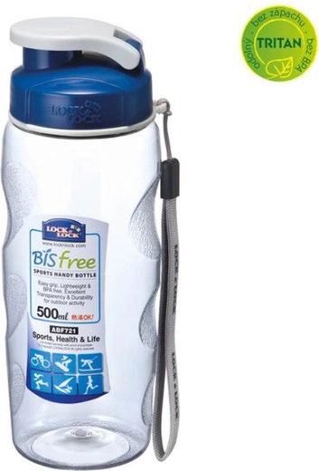 Bisfree plastic water bottle 500 ml blue
