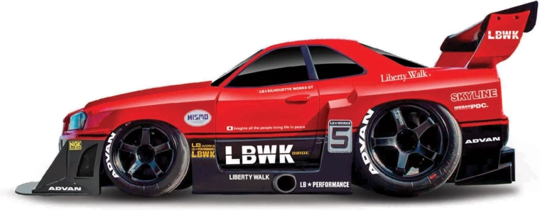 Maisto Muscle Machines Liberty Walk Nissan Skyline GT-R R34 1:64