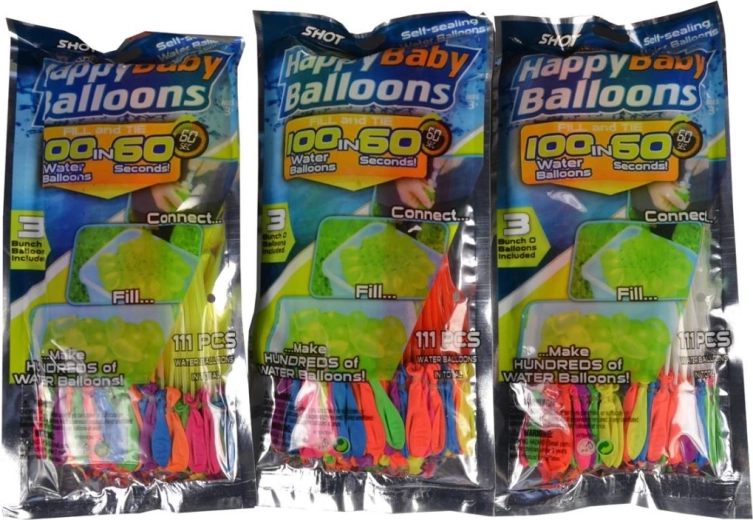 Veepalloonid 25 cm – täidad 111 tk 60 sekundiga