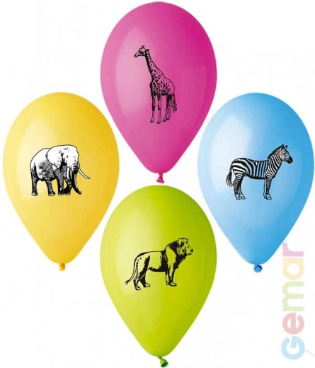 Gemar pastel latex balloon Safari with double-sided print 26 cm - 1 piece