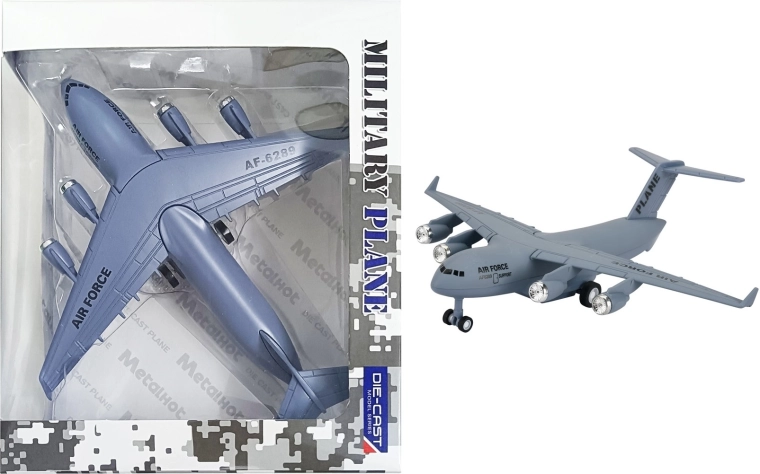 Metallist lennukimudel BOEING C‑17 1:300 tulede ja helidega