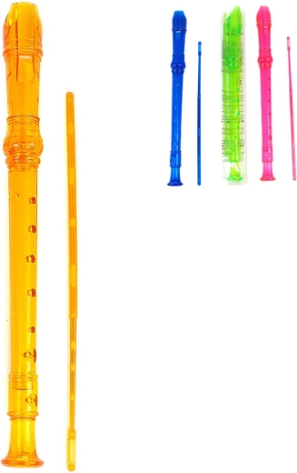 Adar transparent children's recorder flute with cleaning brush - 1 piece