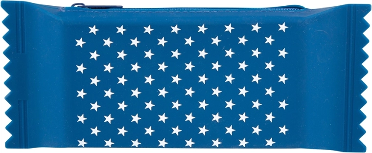 EASY MORNING dark blue silicone pencil case with star pattern