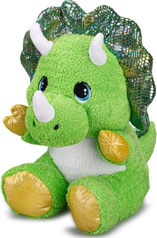Plüüsist istuv triceratops, roheline 16,5 cm