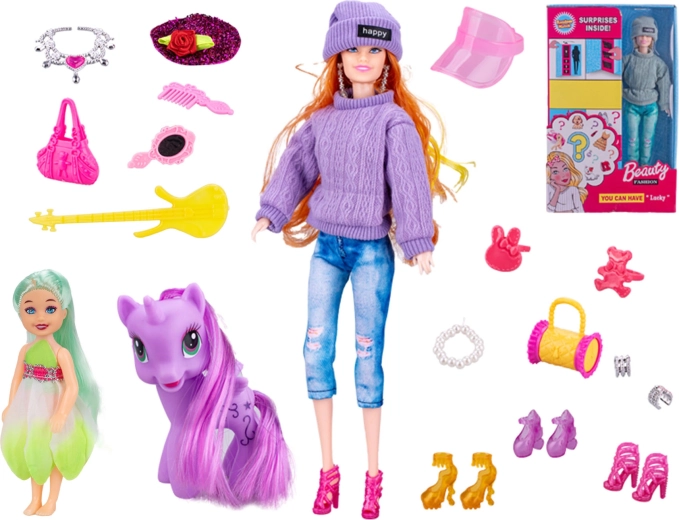 Fashion doll 29 cm with jointed limbs and accessories