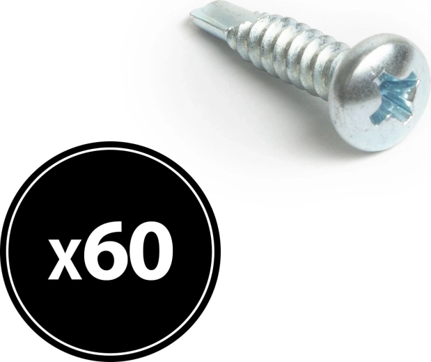 Süvistatud peaga isepuuriv kruvi 4,2 × 19 mm, 60 tk
