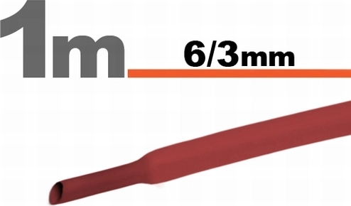 Punane termokahanev toru 6/3 mm