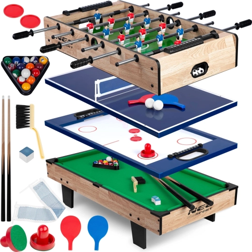 Mitmefunktsiooniline mängulaud 4-ühes NEO-SPORT lauatoki, air hockey, lauatennise ja piljardi jaoks