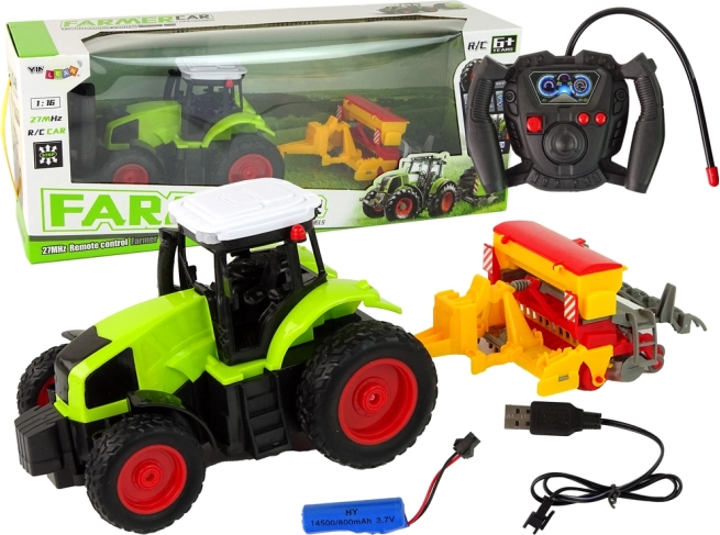 Kids' RC Tractor with Baler 1:16 Green